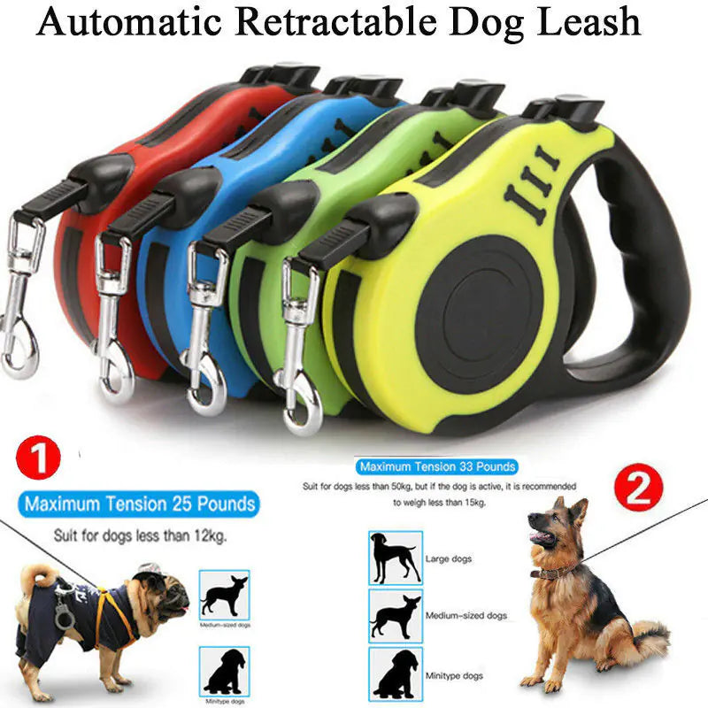 Automatic retractable dog leash 