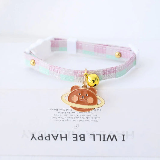 Coleira para Pets com Fecho de Segurança e Sino para Cães/Gatos